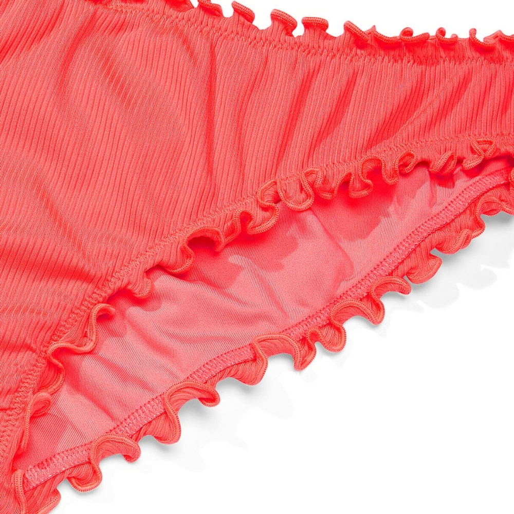 VICTORIA'S SECRET- Ruffle Cheeky Bikini Bottom - Coral - Picture 4 of 6